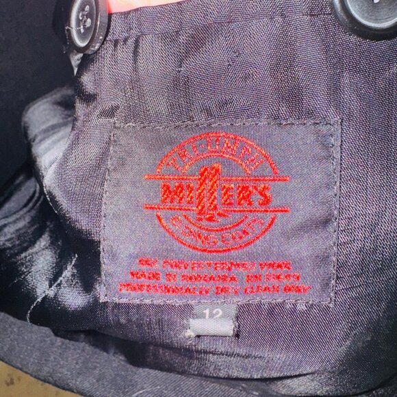 Triumph Black Riding Jacket Hunt Coat Equestrian Blazer Sz 12 Cotton Minimalist - Picture 8 of 11